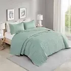 Comfort Spaces Queen Quilt-All Season Bedding, Seafoam Bedspread with Double ...