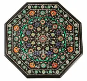 Floral Pattern Inlay Work Coffee Table Top Octagon Marble Entryway Table for Bar