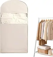 [Générique] Garment Bag for Closet, Velvet Clothing Organizer Bags with -Compression Zipper, Space-Saving Hangable Garment Covers for Bedroom, Wardrobe, Compact Storage Solution, S/M/L