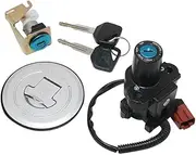YCBFGAZATK Motorcycle Ignition Key Switch Fuel Gas Cap Seat Lock Kit Fit for Suzuki GSX1300RX GSX1300RY GSX1300R K2 K3 K4 K5 K6 K7 Hayabusa