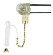 Westinghouse 7702300 Fan Light Switch with Polished Brass Pull Chain 2-wire unit