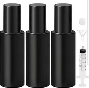 Pack of 3 Perfume Atomisers Refillable Glass Bottle 50 ml Perfume Atomiser for On the Go Glass, Perfume Bottle Empty with Gold, Silver and Black Caps for Travel, Holidays, Gifts