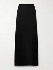 [BEARE PARK] BEARE PARK - Wool-twill Maxi Skirt - Black - UK 10 UK 10 Black