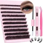 zanlufly Volume Lashes Extension Kit 20MM Mink Lashes Clusters Individual Las...