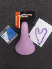 bmx seat and purple kmc chain for one or three speed bikes