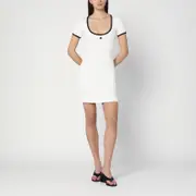 [Courrèges] Black/white mini dress in cotton M White
