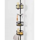 3 Shelfs Tension Pole Bath Shower Caddy Shampoo Soap Holder Oil Rubbed No Rust