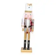 Nutcracker Christmas Decor,12 Inch Wooden Soldier Figurines, Festive Christmas