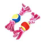 【 棉繩網球玩具】狗玩具 磨牙 拉繩 刷牙繩 寵物玩具 寵物球 棉球 棉繩 拉扯玩具