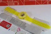 NEW Swatch Yellow Lemon Profond Skeleton Dial Translucent Lemon Yellow Watch Swi
