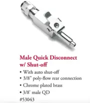 TPC Dental 3/8 Male Quick Disconnect w/ Shut -off (4 Pack)