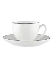 [Maxwell & Williams] White Platinum Coupe Demi Cup & Saucer 90ml in Platinum