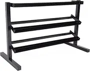 HCE 3-Tier Horizontal Hex Dumbbell Rack Multilevel Weight Storage - Pro-Grade Solid Metal Construction 3-Layer Stand Organiser for Home and Gym, Holds Pairs of 10kg-25kg Dumbbells