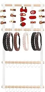 Rissunkv Bow Storage | Hair Accessories Hanger - Storage Necklace Display with 30 Hooks Wall Decoration for Playroom Closet Room Nursery Kids