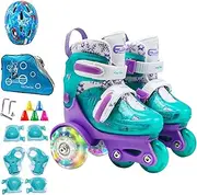 Three-Point Roller Skates - Three-Point Children Balance Roller Skates | Children Aged 3-8 Years Roller Skates with Light up Wheels for Skating Rink, Playground