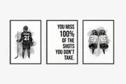 [Namly Design] Personalised Poster - Hockey Motivational Set of 3