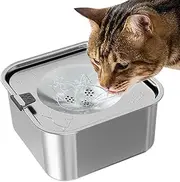 Stainless Steel Dog Water Bowl | Stainless Steel 3L Dog Water Fountain - Pet Supplies for Puppy Senior Ferret Slow Feeder Home Patio Car Kennel Crate Outdoor Yard