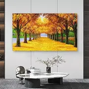 SSJJTT Elastic Tv Cover Full Protector, Soft Universal Tv Screens Enclosure for Indoor, Painting Flat Lcd Televisions Protective Cover (Color : Tree, Size : 55-60 inch)