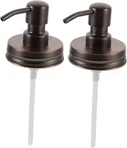 Toddmomy 2pcs Mason Jar Lid Sprinkler Jar Dispenser Pump Heads Border Punch Foam Soap Lotion Bottle Pumps Syrup Soap Bottle Pumps Bathroom Accesories Coffee 304 Stainless Steel