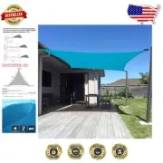 14' Triangle Sun Shade Sail in Turquoise Blue - UV Protection for Outdoors