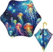 [ODAWA] Kid Umbrellas Starfishes and Neon Jellyfishes Kids Umbrella Easy Open and Close