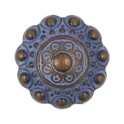 12 Pieces Engraving Beads Cone Metal Shank Buttons. 18mm 11/16 inch Copper Pa...