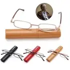 Slim Eyeglasses Reading Glasses Readers for Men Women with Pen Clip Tube Case