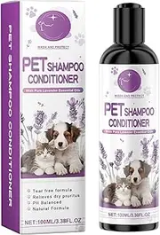 Pet Shampoo Conditioner | 100ml Lavender Natural Dog Shampoo | Deodorizing Plant-Based Pet Supplies Moisturizing Puppy Shampoo for Dogs