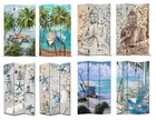 180cm 3 Panels Canvas Room Divider Screen Foldable Double Sides Print Divider