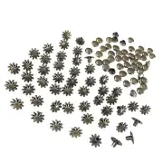 30 Flower Rivets Studs Spikes Button for DIY Bags Shoes Decor 8mm