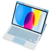 360° Rotation Bluetooth Keyboard Leather Case For Ipad 10.9 2022 Transparent Acrylic With Touch Control Blue Keyboards