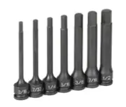 Grey Pneumatic 1247H 7 Piece 3/8 In. Drive Sae 4 In. Hex Impact Drive Socket Set