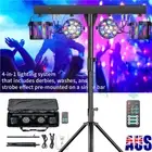 DJ Light w/Stand RGBW DMX Stage Lighting LED Disco Party Wedding Show Remote Bag
