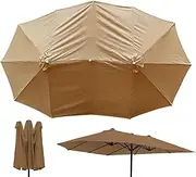 Sunshade Replacement,Sun Protection Fabric Cloth for 12-Rib Umbrella Top - Beach Umbrella Canopy Replacement for Patio, Garden, Beach, Pool, Market, Decks