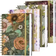 Spiral Notebook, 4 Pack A5 Lined Journal for Women, Hardcover Spiral Journal wit