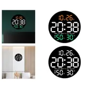 Digital Wall Clock Timing Function Adjustable Brightness Silent Alarm Clock