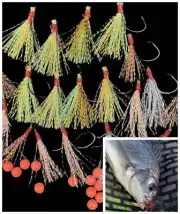 20 X DIY Flasher Rig Assorted Colors, Fishing Whiting BreamHook Size 2#4#