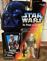 Star Wars 1995 Power of the Force 2 POTF2 Orange Card Han Solo Hoth Gear Figure