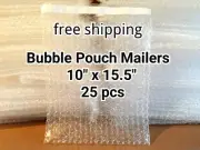 Lots of 25 10" x 15.5" BUBBLE OUT BAGS POUCHES SELF SEAL MAILERS BAGS WRAP CLEAR