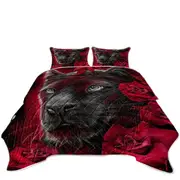 Animal Art Scarlet Rose Panther Coverlet