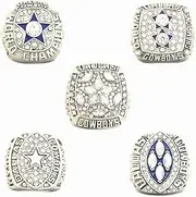 XiaKoMan Dallas Football 1971 1977 1992 1993 1995 super World Championship Rings Set with Wooden Box