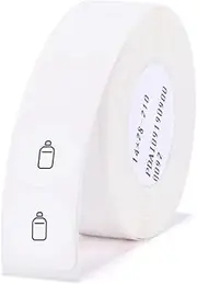 Label Maker Tape for NIIMBOT D11/D110/D101 Printer, 1 Roll (210Pcs in Total) D11 Thermal Sticker Labels Waterproof Anti-Oil Paper White Round 14 * 28mm (0.55 x 1.1 Inch)