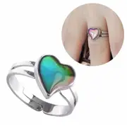 Love Heart Mood Ring Temperature Emotion Feeling Colour Changing Adjustable Ring