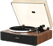 [syitren] Paron Record Player Vintage Turntable for Vinyl Records with Built-in Speakers Bluetooth Retro Phonograph Wood Walnut