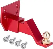 Trailer Hitch Bracket Spare Parts Replacement Metal Adjustable Drop Trailer Hitch Receiver for 1/10 RC Crawler Hobby Model, Red