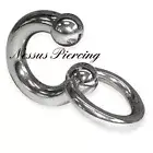 horsehoe ring with slave ring bondage prince albert piercing 2 detachable balls