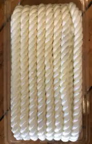 Seachoice 3-Strand Twisted Boat Nylon Dock Line Rope Clam 3/4" x 35' White 42641
