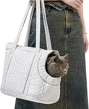 Small Pets Carrier Bag - Lightweight Dog Travel Purse - Sided Cotton Cat Hand Bag - Breathable Mesh Dog Travel Purse - Warm Puppy Travel Tote Bag - Reversible Kitten Soft Pouch for Outdoor Sling