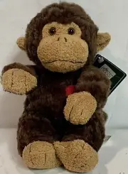 Russ Berrie Amram’s Hugs Monkey Brown Plush 6" cute soft lovey cuddly