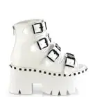 Demonia Ashes-70 White Vegan Leather Platform Boots • Ships in 2-4 Weeks • Go...